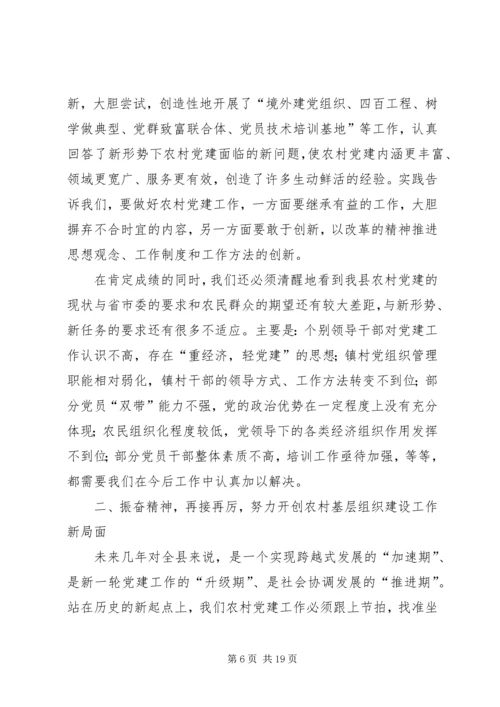 县农村基层组织建设大会上的讲话.docx