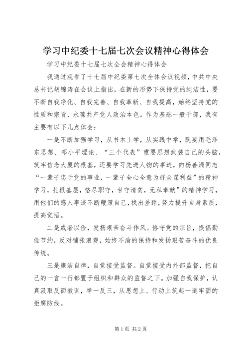 学习中纪委十七届七次会议精神心得体会.docx