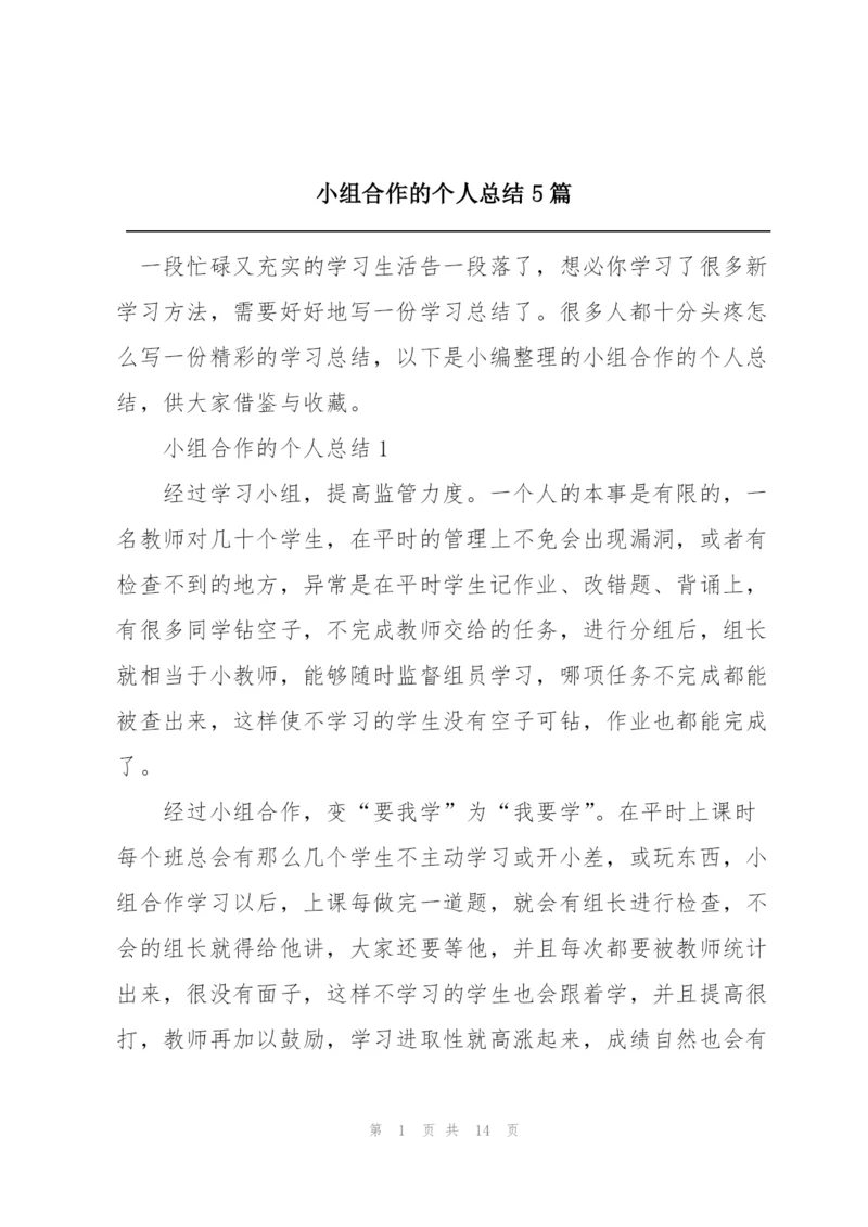 小组合作的个人总结5篇.docx