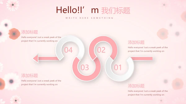 粉色精美好看的小花关爱女性生理健康动态PPT