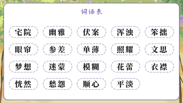 部编版六年级上册第二课丁香结PPT模板