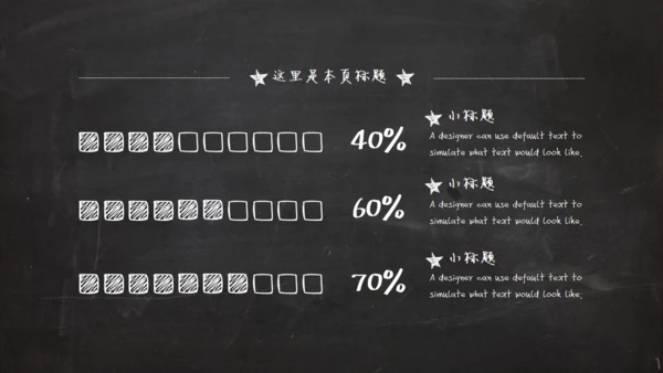 黑板风粉笔字毕业答辩通用PPT模板