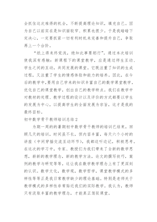 初中数学骨干教师培训总结.docx