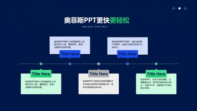 蓝色扁平风并列关系5项PPT单页