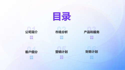 蓝紫创意酷炫商业计划书PPT