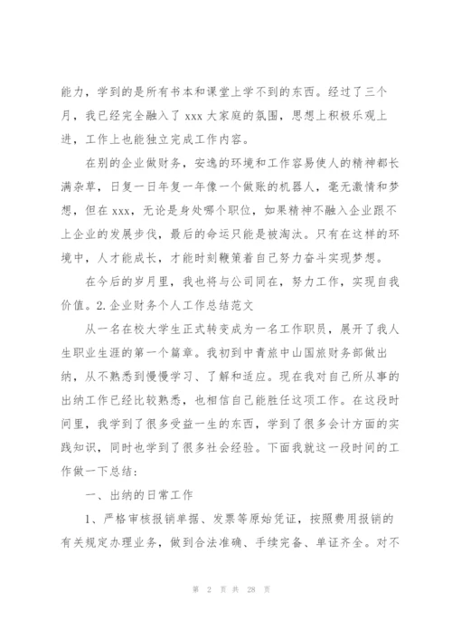 企业财务个人工作总结范文.docx