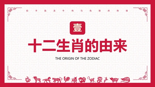 国风纹理中国传统文化十二生肖主题科普PPT模板