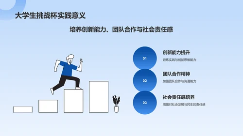 蓝色商务风大学生挑战杯PPT模板