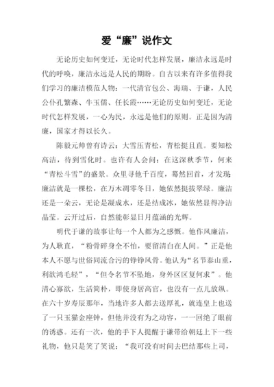 爱“廉”说作文0.docx