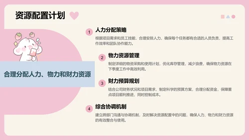 眠眠兔卡通风季度工作报告通用模版