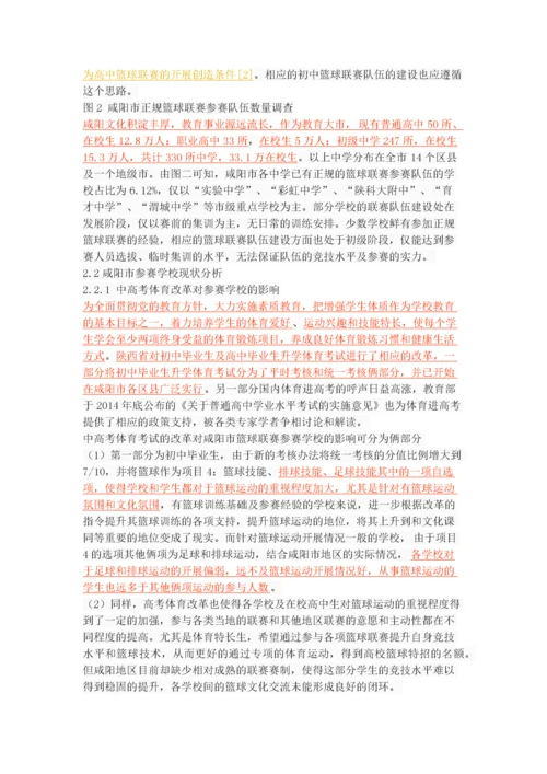 咸阳市中学生篮球联赛的开展现状与对策研究.docx