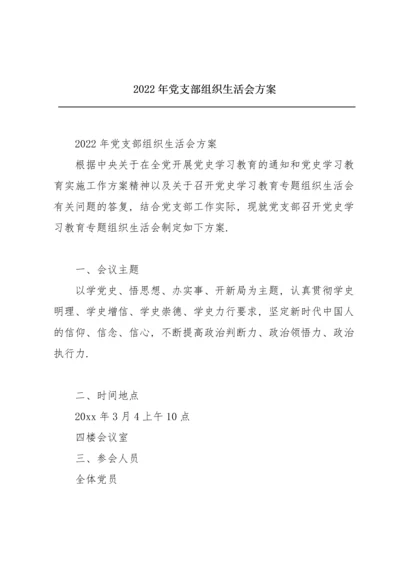 2022年党支部组织生活会方案.docx