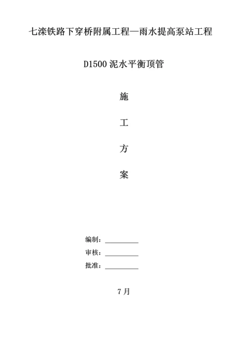 DN泥水平衡顶管综合施工专题方案.docx