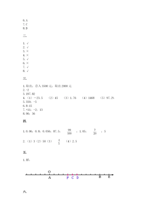 最新人教版小升初数学模拟试卷完整参考答案.docx