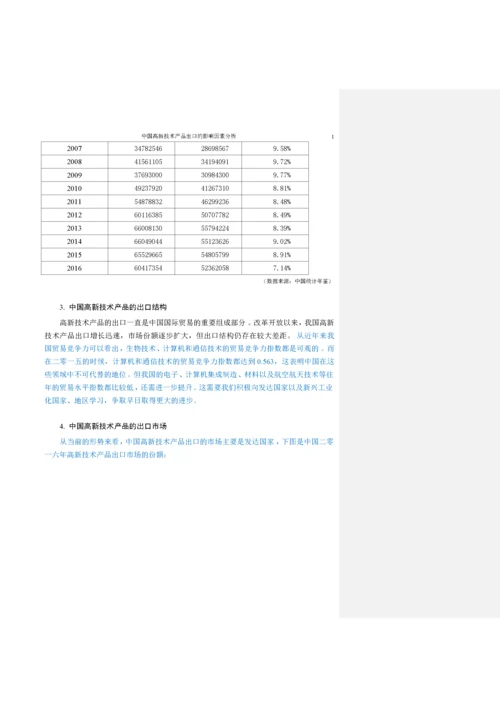 中国高新技术产品出口的影响因素分析.docx