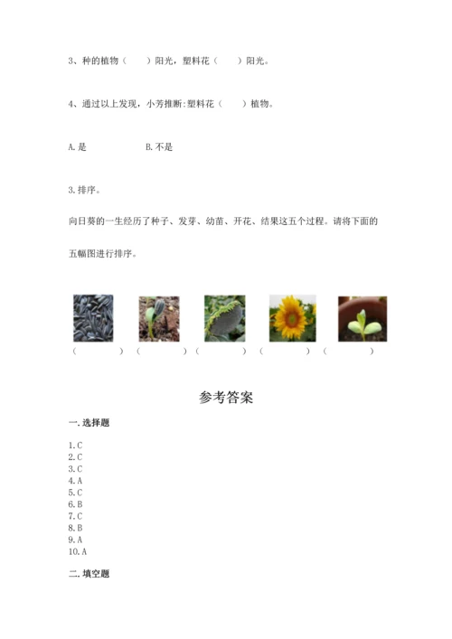 教科版一年级上册科学期末测试卷【a卷】.docx