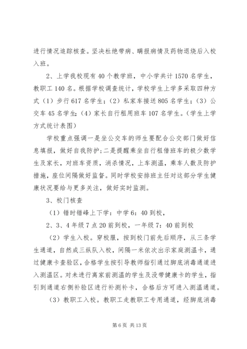 学校疫情防控暨开学准备情况汇报.docx