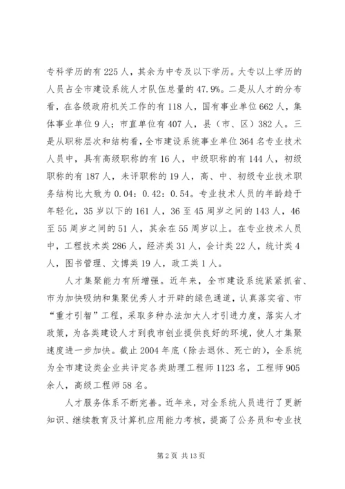 市规划建设局十一五人才工作规划.docx