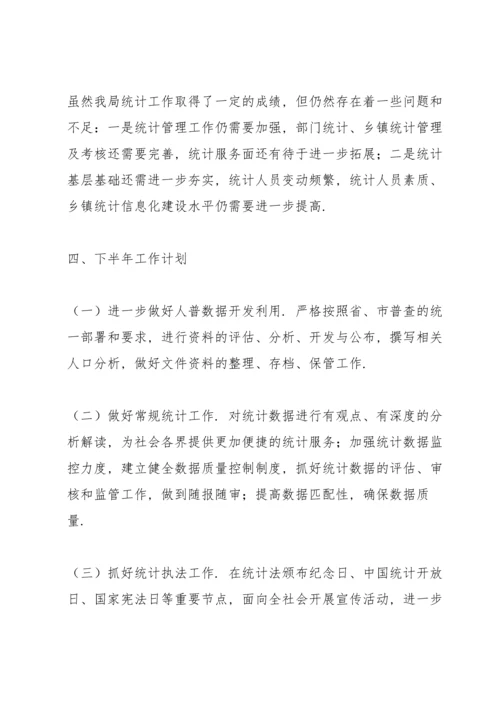 某县统计局2021年上半年工作情况报告及下半年工作计划.docx