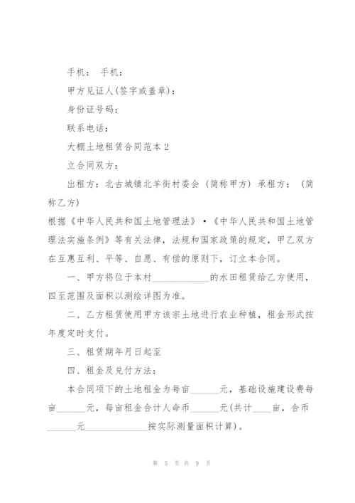 简洁版大棚土地租赁合同范本.docx