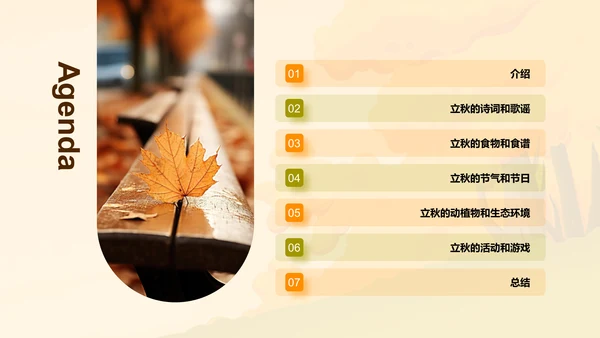 橙色插画小学生立秋课题培训课件PPT模板