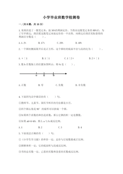 小学毕业班数学检测卷精品【名师系列】.docx