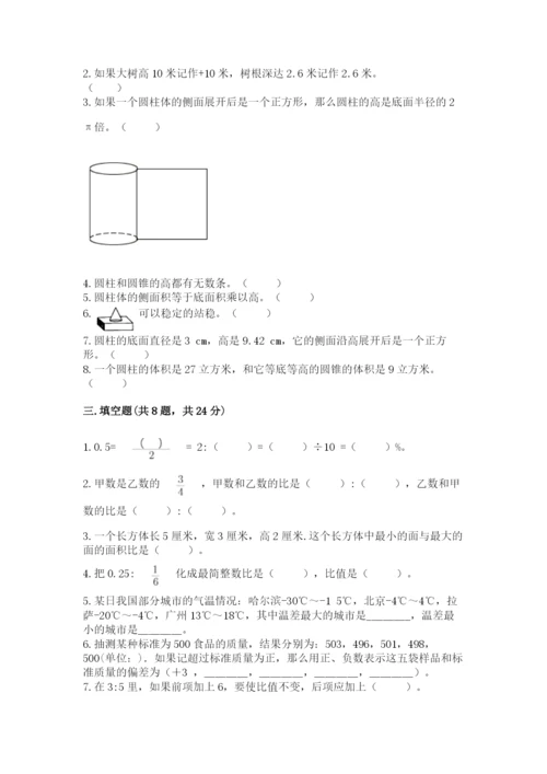 人教版六年级下册数学期末测试卷精品【考点梳理】.docx