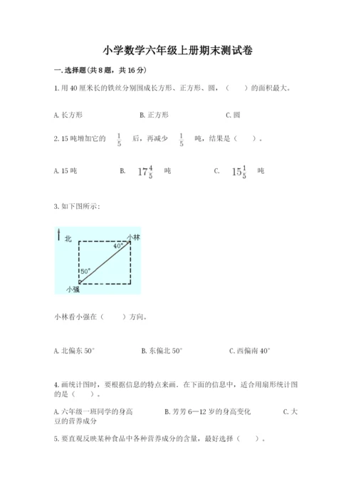 小学数学六年级上册期末测试卷附参考答案【预热题】.docx