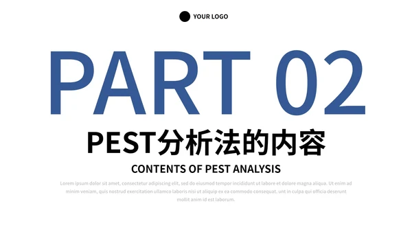 彩色极简PEST分析法企业培训PPT模板