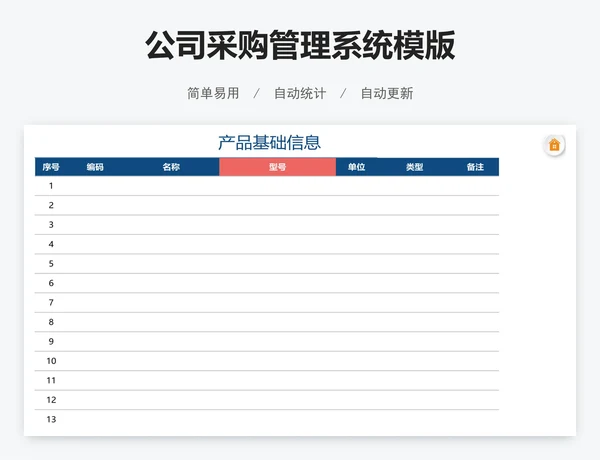 公司采购管理系统模版
