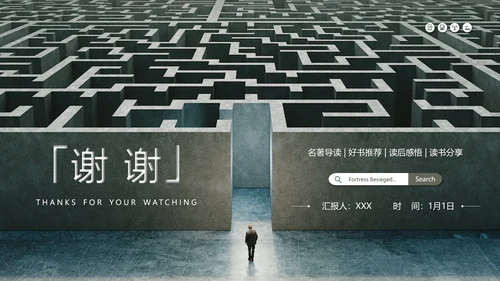 《围城》读书名著导读走迷宫ppt模板