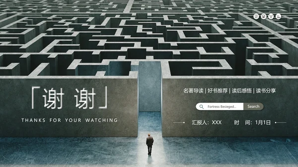 《围城》读书名著导读走迷宫ppt模板