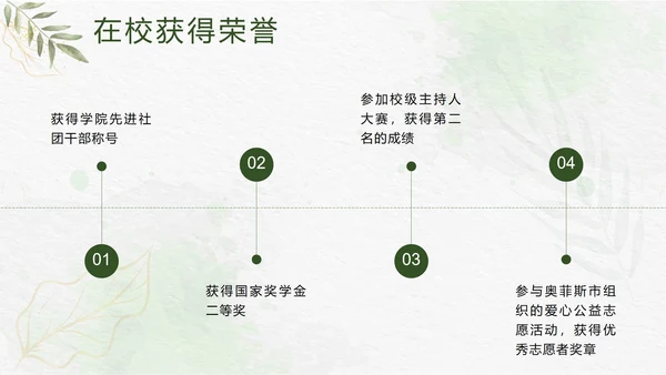 绿色小清新竞选学生会主席PPT模板