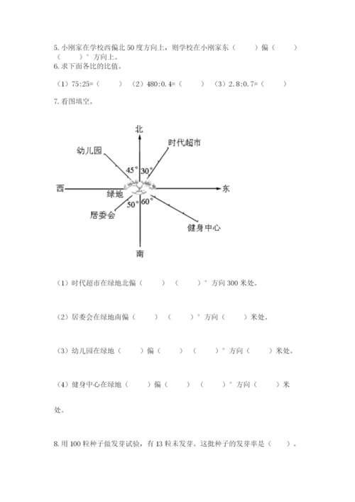 人教版六年级上册数学期末测试卷及答案1套.docx