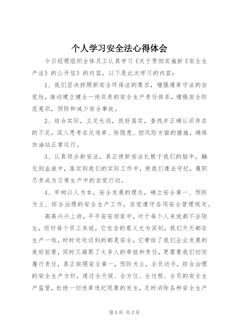 个人学习安全法心得体会.docx