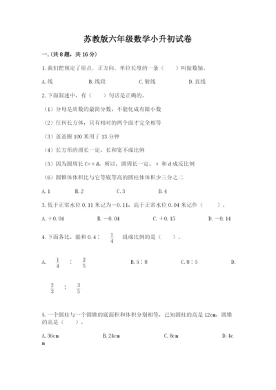 苏教版六年级数学小升初试卷【历年真题】.docx