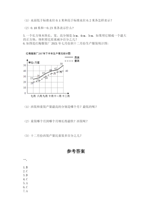 小学六年级下册数学摸底考试题【全优】.docx