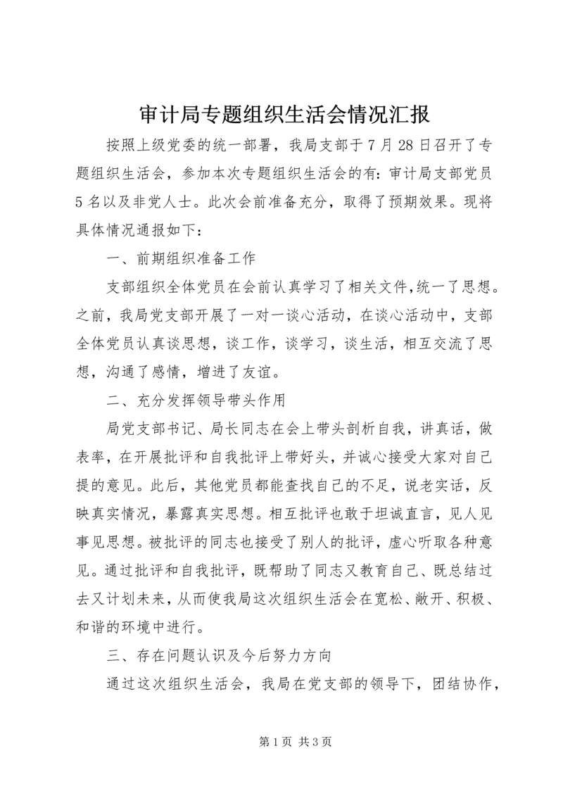 审计局专题组织生活会情况汇报.docx