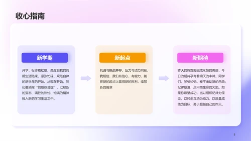 紫色创意开学第一课教育培训PPT