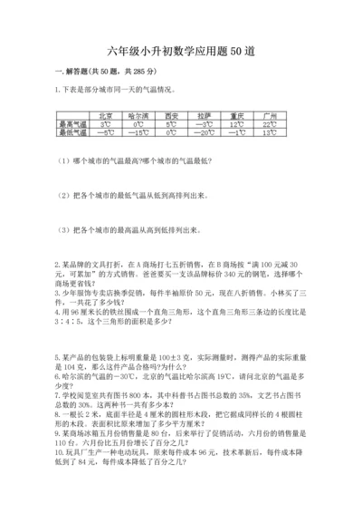 六年级小升初数学应用题50道及答案一套.docx