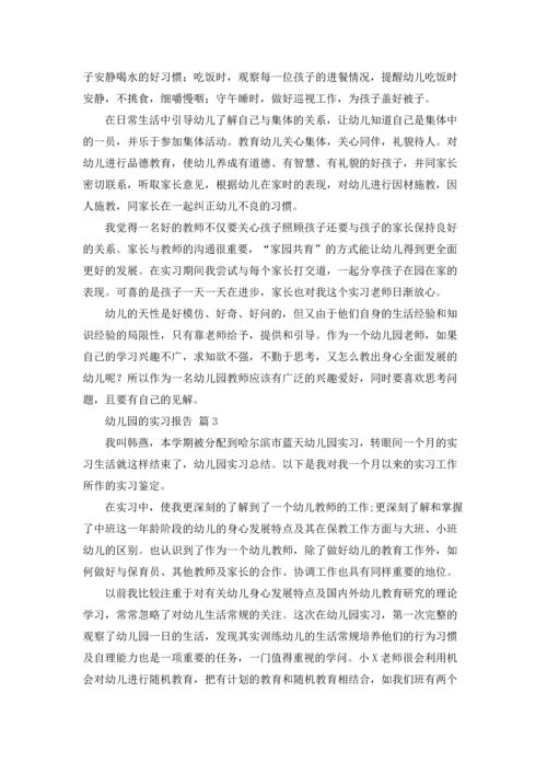 有关幼儿园的实习报告锦集六篇.docx