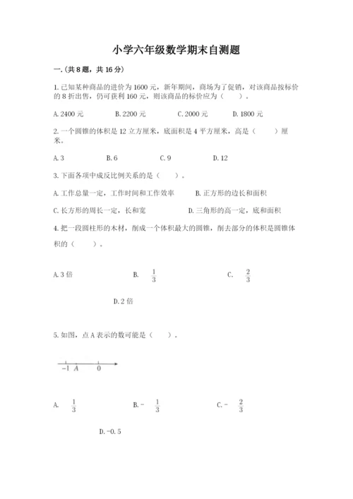 小学六年级数学期末自测题（精练）.docx