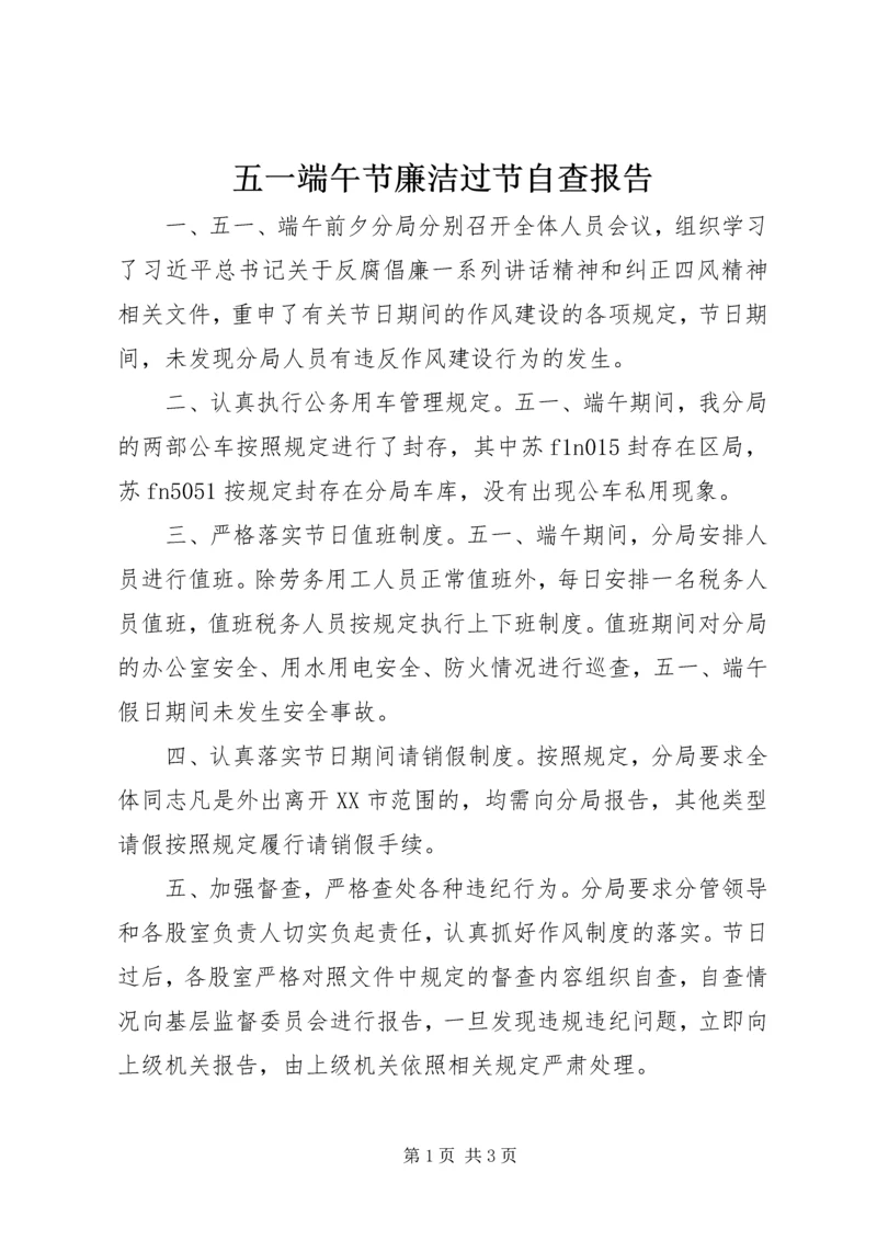 五一端午节廉洁过节自查报告.docx