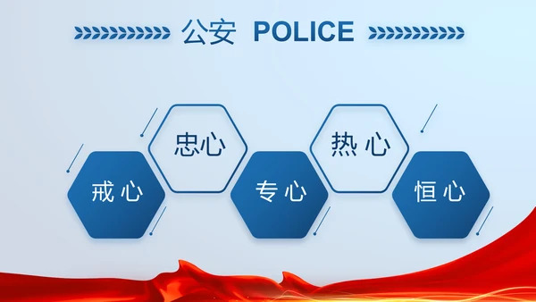 蓝色大气公安警察派出所演讲PPT