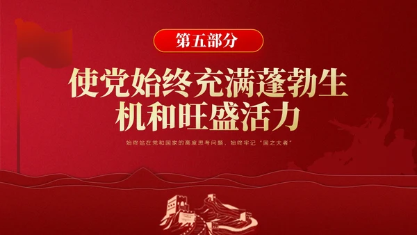 红色简约强党性党课教育PPT课件