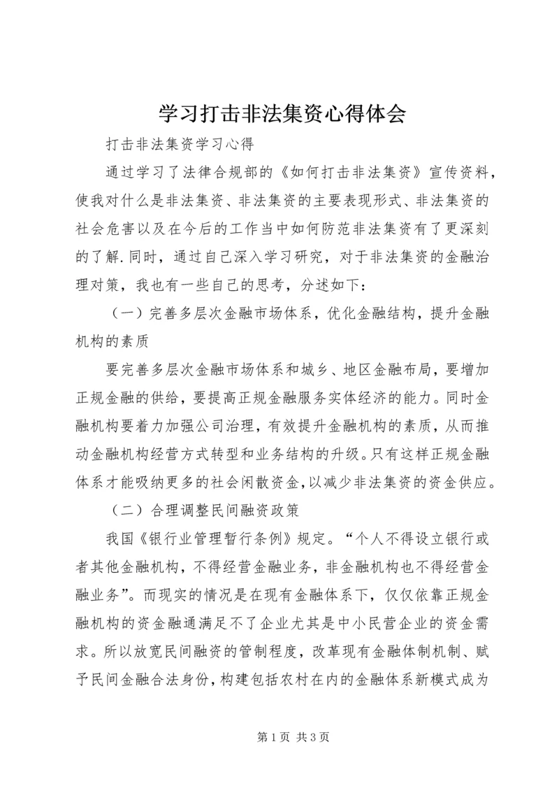 学习打击非法集资心得体会.docx