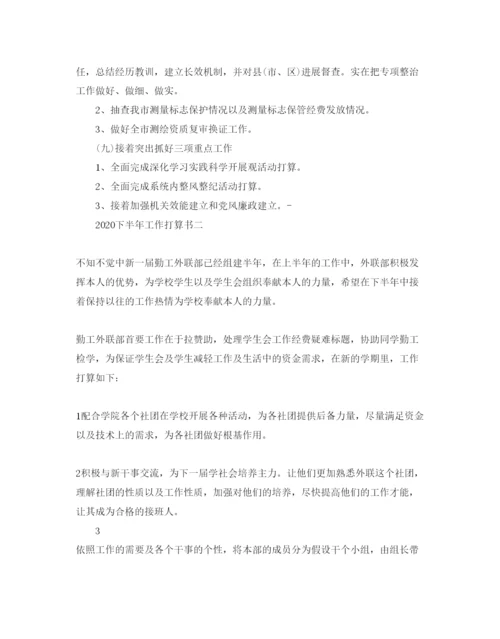 精编下半年工作参考计划书5篇.docx