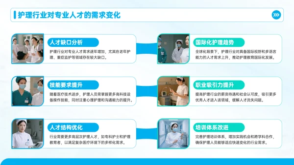 蓝色护理人员培训会议PPT模板