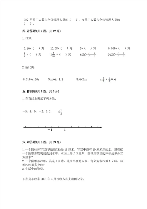 小升初数学期末测试卷加答案解析