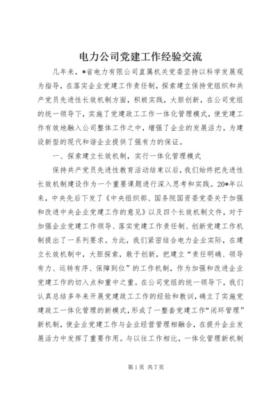 电力公司党建工作经验交流.docx